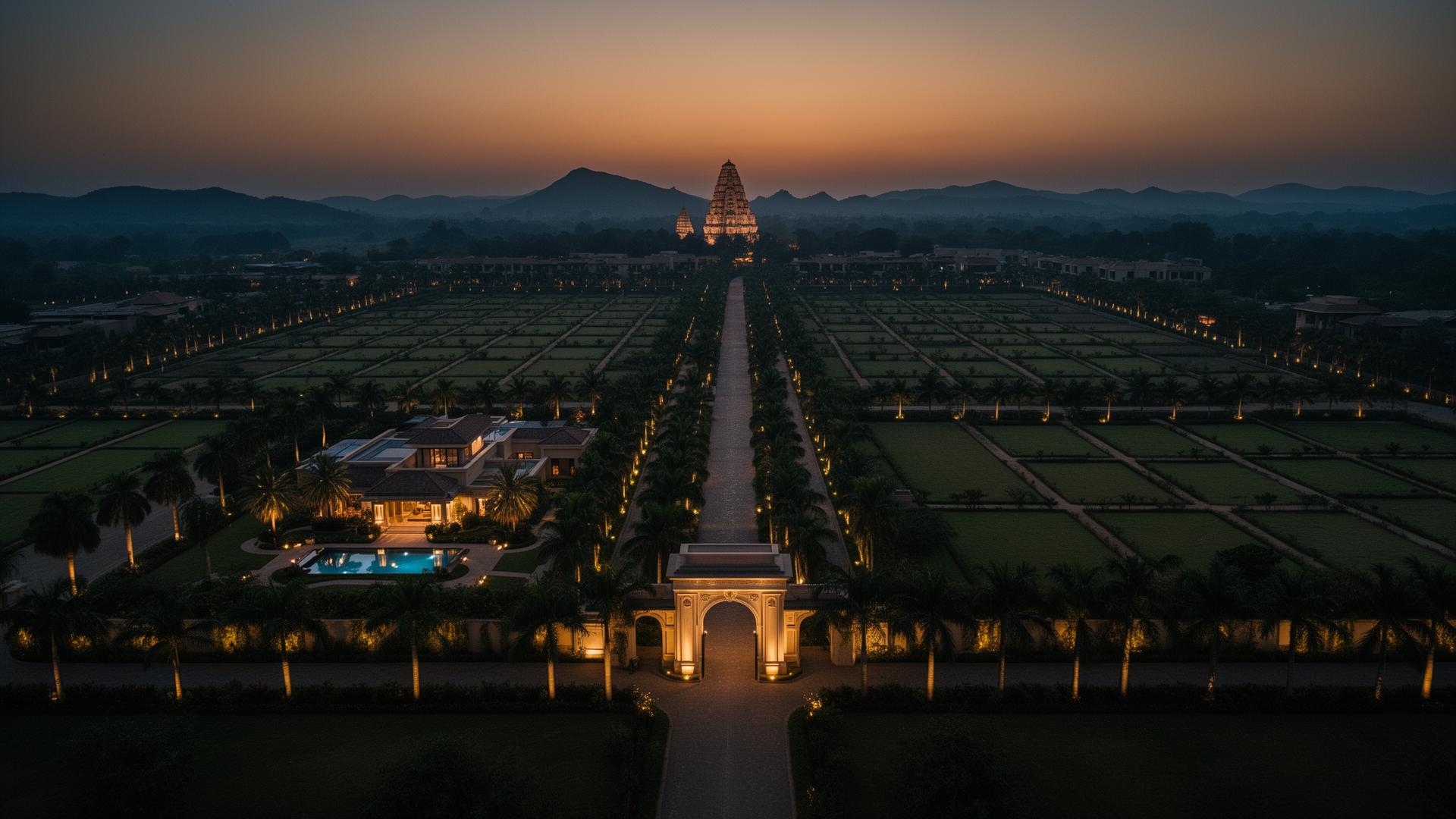 Lotus Infra Projects — premium gated community at twilight